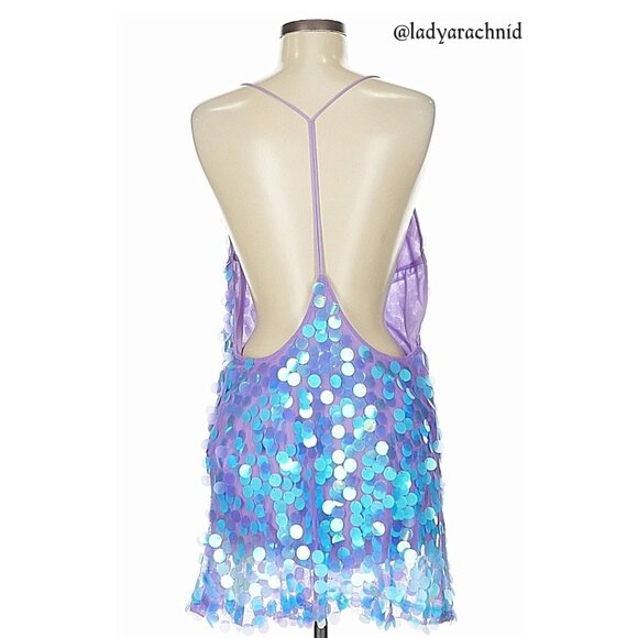 MOTEL Finn mini dress in Mermaid Disc Sequin size M - Picture 6 of 12